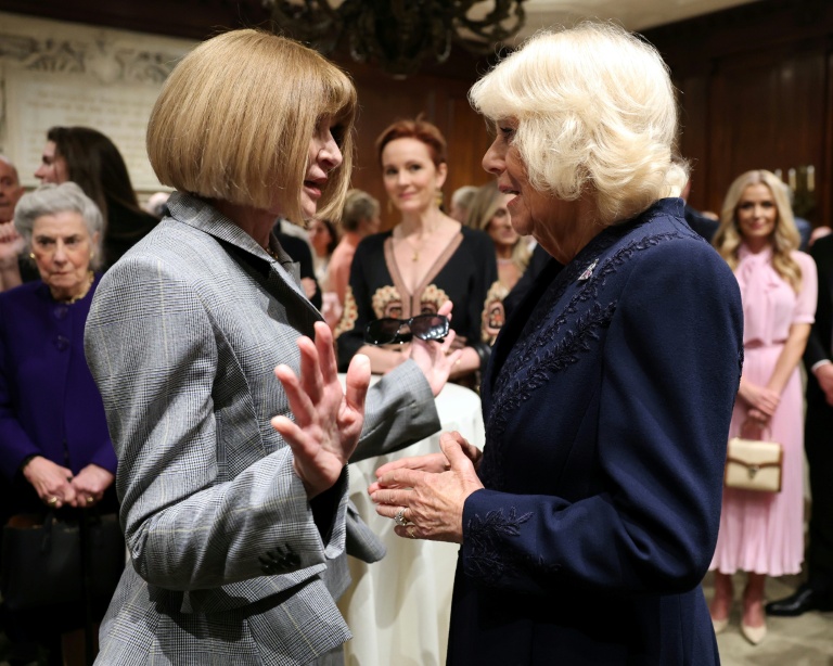 La reine Camilla et la papesse de la mode Anna Wintour à la bibliothèque municipale de New York  le 29 avril 2026