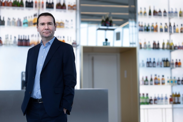 Le PDG de Pernod Ricard, Alexandre Ricard, au siège du groupe à Paris, le 28 janvier 2025