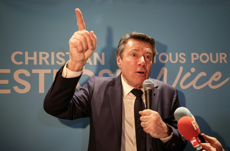 Le maire sortant de Nice Christian Estrosi le 15 mars 2026 à Nice