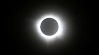 Une éclipse solaire totale observée depuis Nazas, dans l'État de Durango, le 8 avril 2024 au Mexique