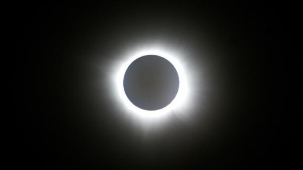 Une éclipse solaire totale observée depuis Nazas, dans l'État de Durango, le 8 avril 2024 au Mexique