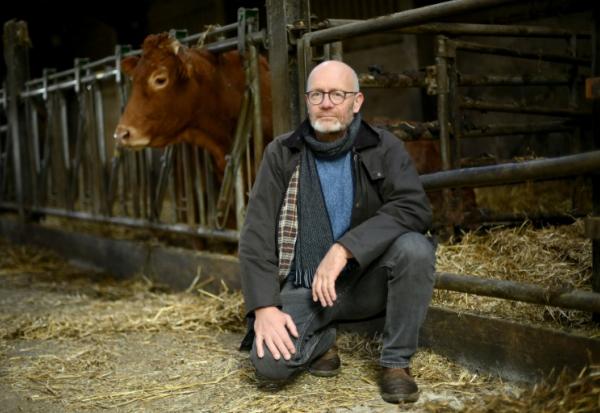 L'agriculteur belge Hugues Falys lors d'un entretien à Chaumont-Gistoux, le 17 novembre 2025