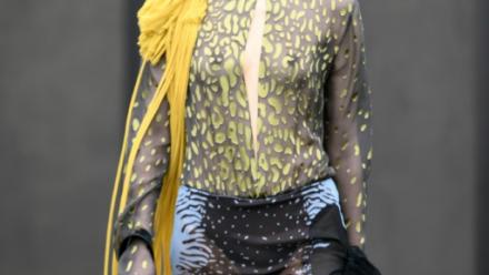 Défilé de la collection Ferragamo prêt-à-porter femme printemps/été 2026 à la Fashion Week de Milan, le 27 septembre 2025