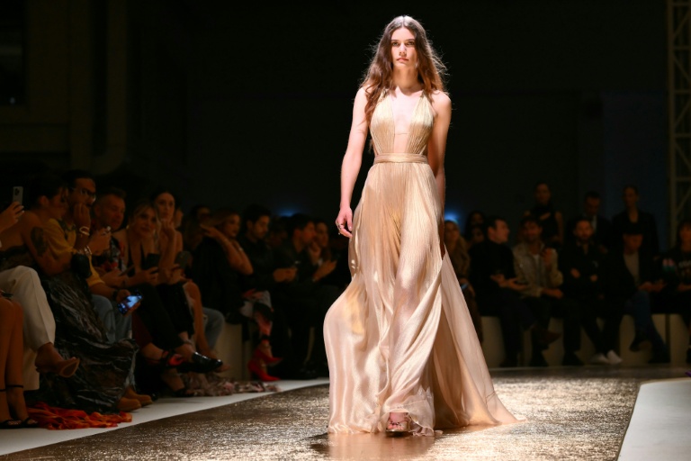 Défilé de la collection Roberto Cavalli  prêt-à-porter femme printemps/été 2026 à la Fashion Week de Milan, le 25 septembre 2025