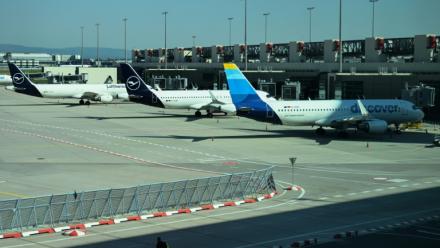 Des avions à l'aéroport de Francfort, en Allemagne, le 22 avril 2026