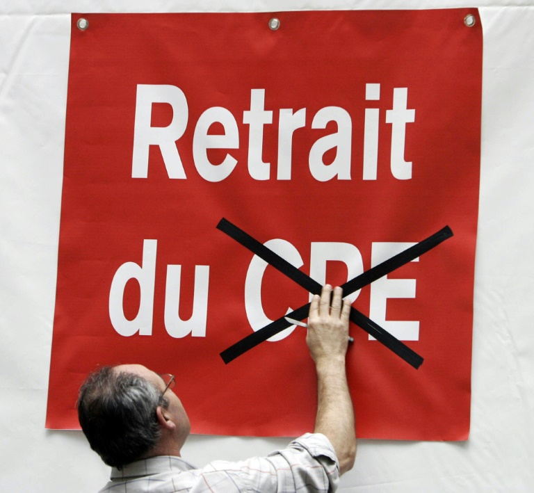 Au cours des manifestations contre le Contrat première embauche (CPE), le 10 avril 2006 à Montreuil