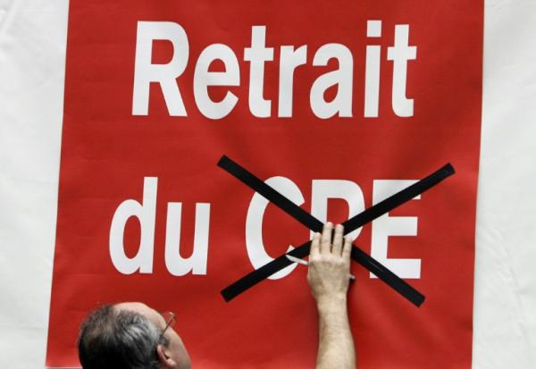 Au cours des manifestations contre le Contrat première embauche (CPE), le 10 avril 2006 à Montreuil