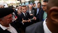 Le président Emmanuel Macron en visite au festival du livre de Paris, le 17 avril 2026