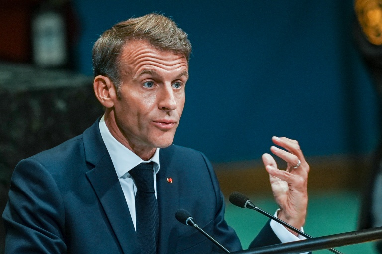 Le président français Emmanuel Macron à l'Assemblée générale de l'ONU, le 22 septembre 2026