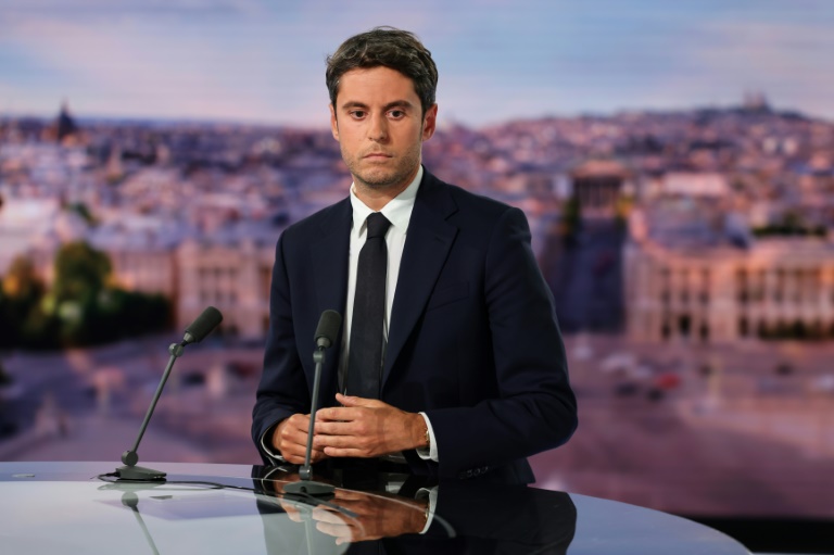 Gabriel Attal sur le plateau du 20H de TF1 lundi soir