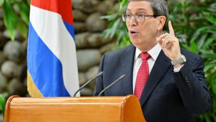 Le ministre cubain des Affaires étrangères Bruno Rodriguez lors d'une conférence de presse à La Havane, le 7 septembre 2026