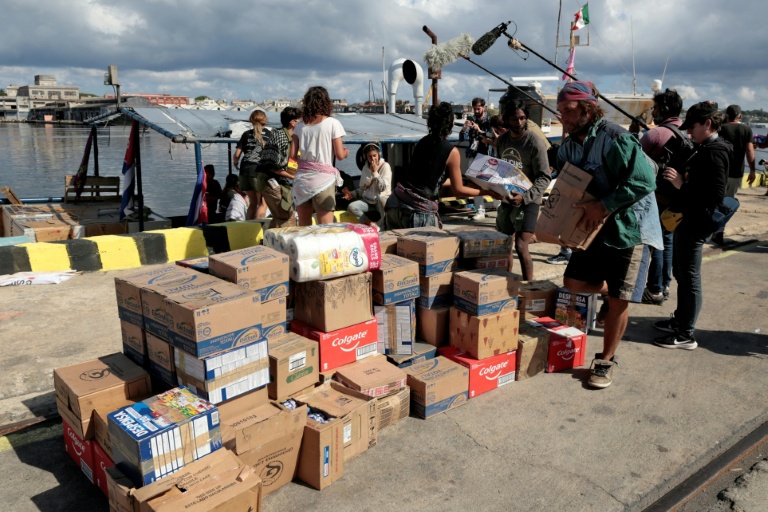 Des militants du convoi international 