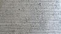 La reproduction d'une lettre de guerre codée remise à l'un des généraux de Napoléon, aux archives militaires du château de Vincennes, près de Paris, le 15 octobre 2026