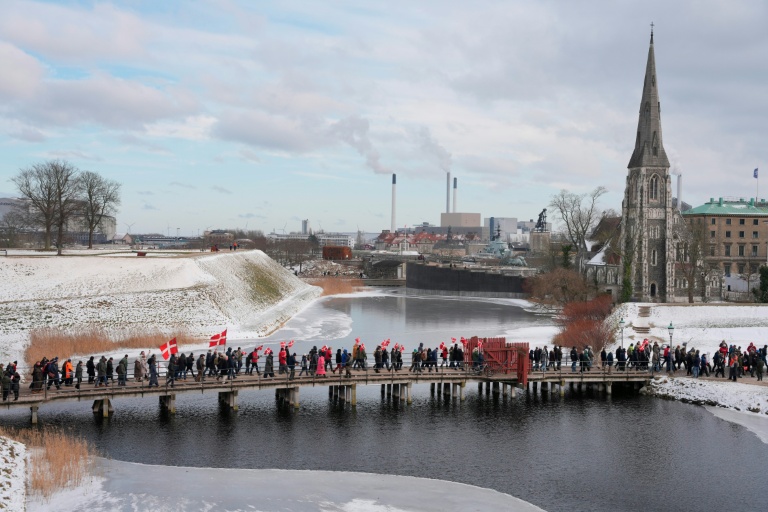 The protest was held under the banner 'No Words' -- describing how many felt about US President Donald Trump's dismissal of Danish soldiers' sacrifice