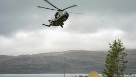 Un hélicoptère militaire danois lors d'exercices de l'Otan le 9 septembre au Groenland