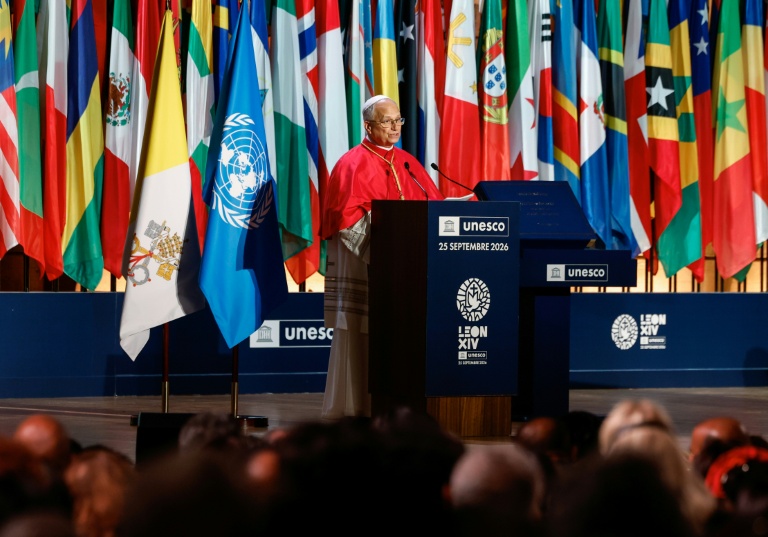 Le pape Léon XIV à l'Unesco à Paris le 25 septembre 2026