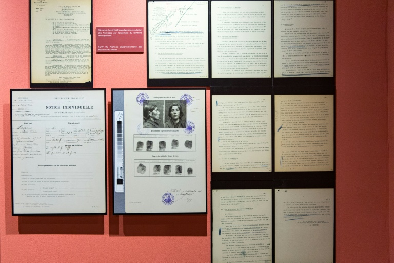 Des documents exposée au musée du camp de Rivesaltes, le 27 juillet 2024 dans les Pyrénées-Orientales