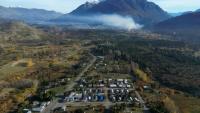 Vue aérienne du village d'Epuyen, dans la province de Chubut, en Argentine, le 9 mai 2026, où une épidémie d'hantavirus a fait 11 morts en 2018-2019