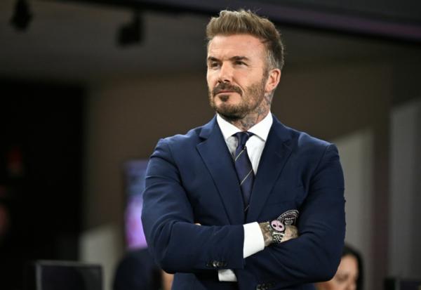 David Beckham lors d'un match entre l'Inter Miami et New York City, à Fort Lauderdale, en Floride, le 22 février 2025