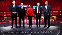 Les candidats de la primaire sociale-démocrate posent à l'occasion d'un débat télévisé, le 23 septembre 2026 à Boulogne-Billancourt (Hauts-de-Seine)