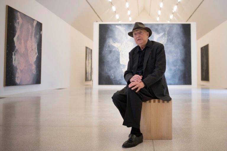 L'artiste allemand Georg Baselitz lors du vernissage de son exposition au musée Unterlinden de Colmar, le 9 juin 2018