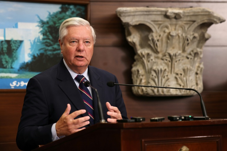 Le sénateur républicain de Caroline du Sud, Lindsey Graham, le 11 septembre 2025 à Baabda, au Liban