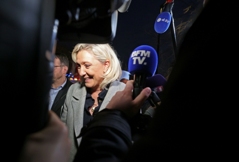 La cheffe des députés du Rassemblement national, Marine Le Pen, à Oignies le 28 novembre 2025
