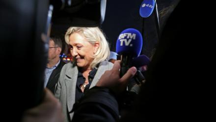 La cheffe des députés du Rassemblement national, Marine Le Pen, à Oignies le 28 novembre 2025
