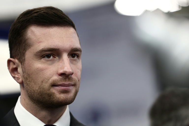 Le président du Rassemblement national Jordan Bardella à Villepinte le 19 novembre 2025