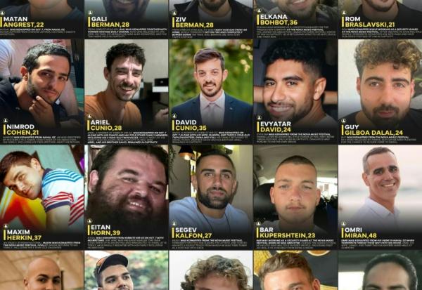 Portraits non datés des 20 derniers otages détenus par le Hamas dans la bande de Gaza. Combo créé le 13 octobre 2025, jour de leur libération, à partir de photos fournies par l'armée israélienne.

