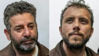 Photomontage réalisé le 9 mai 2026 des portraits du militant espagnol Saif Abu Keshek (G) et du Brésilien Thiago Avila  Keshek à leur arrivée au tribunal de la ville israélienne d'Ashkelon, le 5 mai 2026 