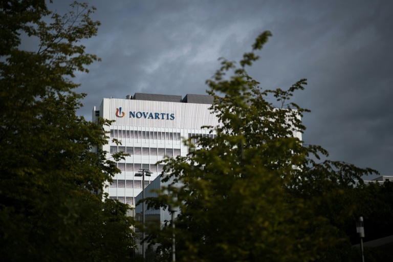 Le logo du groupe pharmaceutique suisse Novartis, le 9 septembre 2025 à Bâle