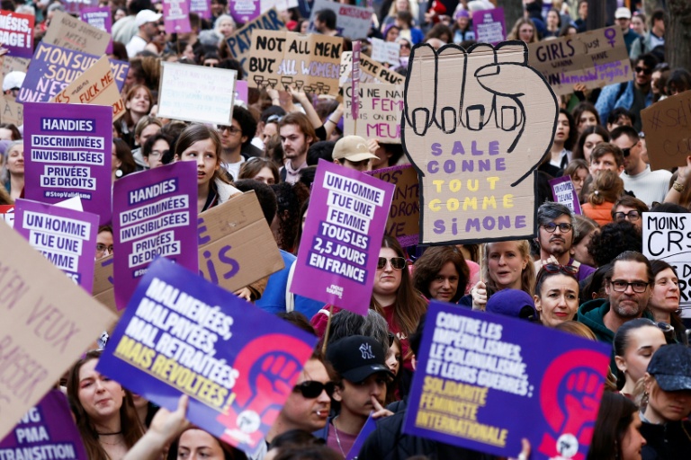 Manifestation à l'occasion de la journée internationale des droits des femmes, le 8 mars 2026