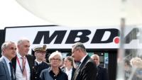 La ministre française des Armées Catherine Vautrin sur le stard du missilier MBDA au salon Eurosatory à Villepinte, au nord de Paris, le 15 juin 2026