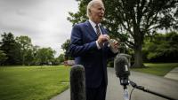 Le président américain Joe Biden s'exprime à son retour à la Maison Blanche dimanche 28 mai 2023, au lendemain de l'annonce d'un accord de principe sur la dette