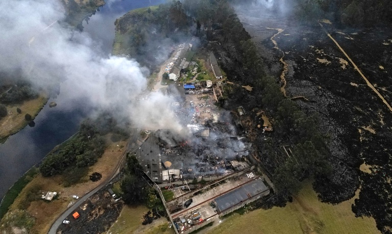 Des incendies pendant une vague de chaleur à Sibate, près de Bogota, en Colombie, le 3 août 2026