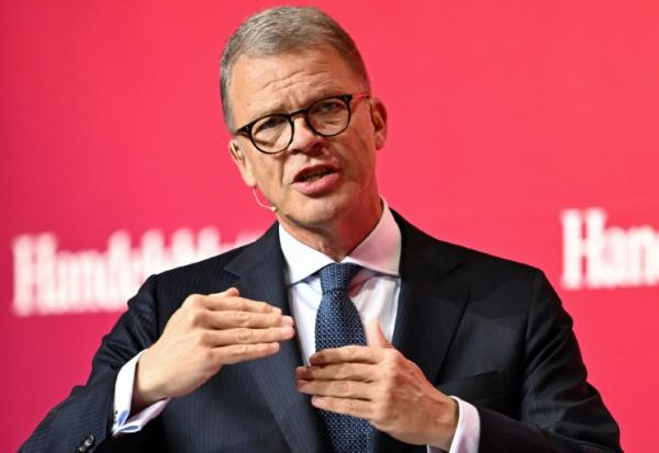 Le patron de Deutsche Bank, Christian Sewing, lors d'un congrès bancaire à Francfort, 2 septembre 2026