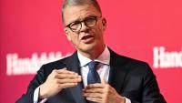 Le patron de Deutsche Bank, Christian Sewing, lors d'un congrès bancaire à Francfort, 2 septembre 2026