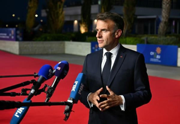 Emmanuel Macron à son arrivée à Ayia Napa, à Chypre, le 23 avril 2026