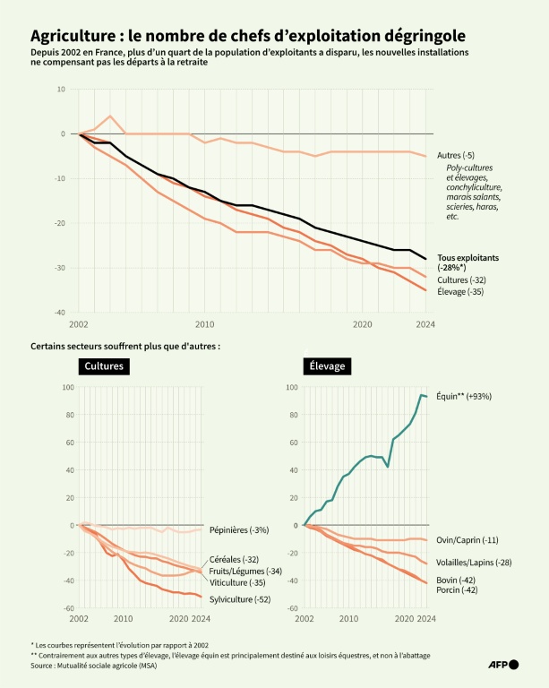 Agriculture : le nombre de chefs d'exploitation dégringole en France