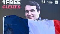 Un portrait du journaliste sportif Christophe Gleizes, détenu en Algérie, le 29 janvier 2026 à Montpellier
