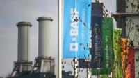 Logo de BASF à son siège de Ludwigshafen en février 2023