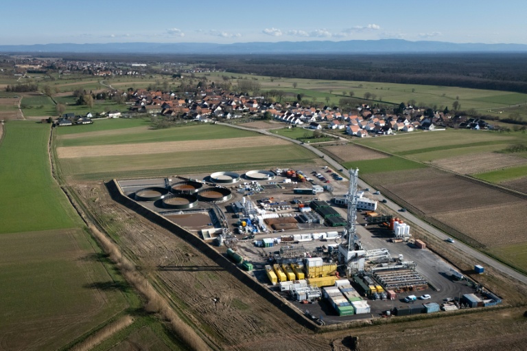 Le site de forage géothermique exploité par Lithium de France à Betschdorf, dans le Bas-Rhin, le 2 mars 2026