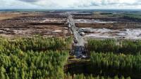 Vue aérienne du site où Google prévoit de construire un nouveau centre de données, le 29 septembre 2026 à Muhos, dans le nord de la Finlande 