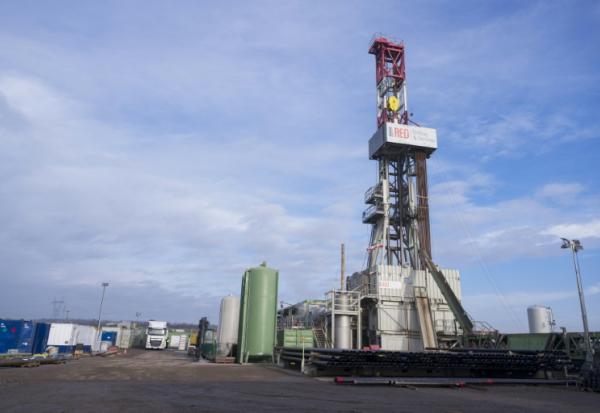 Le site de forage du projet REGALOR II, piloté par Française de l’Énergie, le 23 janvier 2026 à Pontpierre, en Moselle
