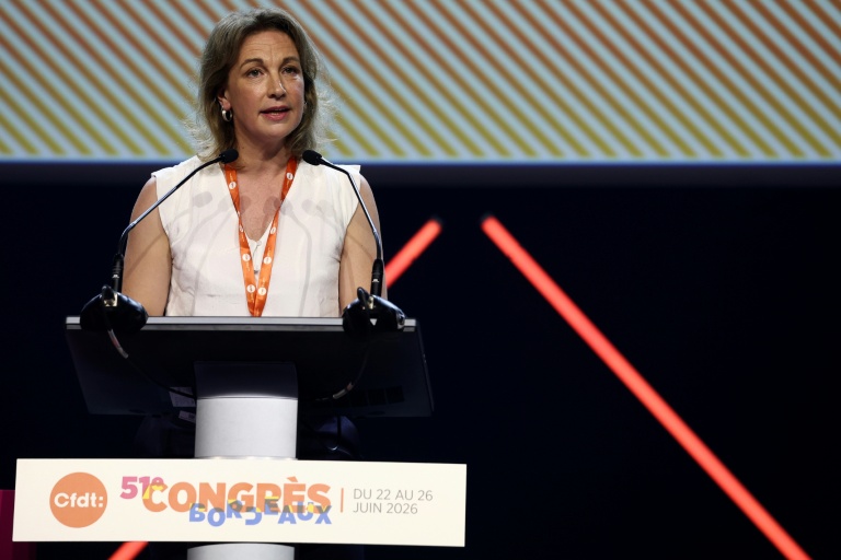 Marylise Léon, secrétaire générale de la CFDT, lors de l'ouverture du 51e congrès du syndicat à Bordeaux, le 22 juin 2026