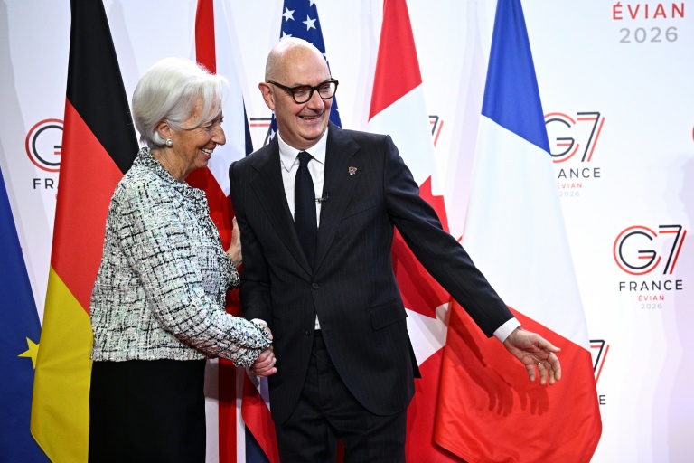 La présidente de la Banque centrale européenne (BCE), Christine Lagarde, et le ministre français de l'Economie, Roland Lescure, avant la réunion du G7, Paris, le 18 mai 2026