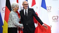 La présidente de la Banque centrale européenne (BCE), Christine Lagarde, et le ministre français de l'Economie, Roland Lescure, avant la réunion du G7, Paris, le 18 mai 2026