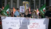 Manifestation pour la défense des métiers de la presse, à Paris, le 18 juin 2026