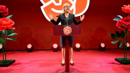La cheffe des sociaux-démocrates de Suède, Magdalena Andersson, à Stockholm, le 13 septembre 2026